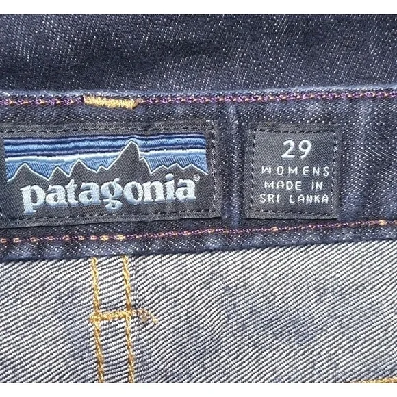 Patagonia Womens Denim Jeans 29 Dark Wash Blue Straight Mid Rise Organic Cotton - Picture 7 of 11